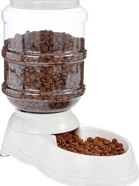 Gravity Pet Food Feeder for Dogs Cats 6 lb Gray Small New in Box Dispenser Bowls